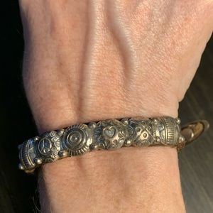 BRIGHTON Leather Brown Bracelet with Silver Accents * Preowned *